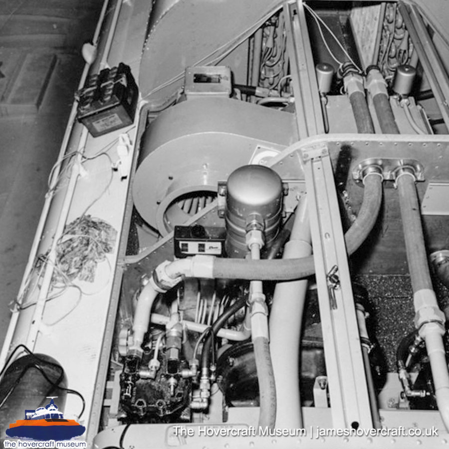 SRN6 close-up details - High-pressure hoses (credit: The Hovercraft Museum Trust).